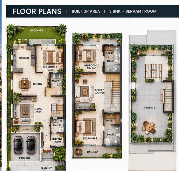Residential house floor plan and space planning
